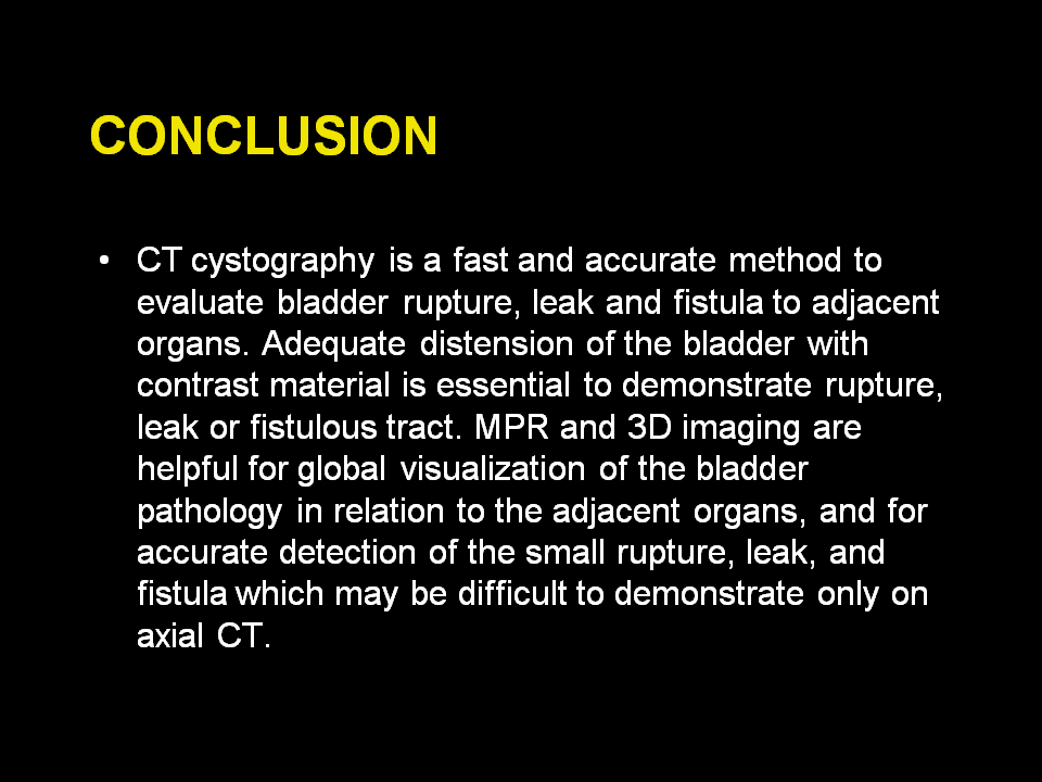CT Cystography: The Role of 3D/MPR Imaging for Evaluation of Non-Neoplastic Disease of the Bladder