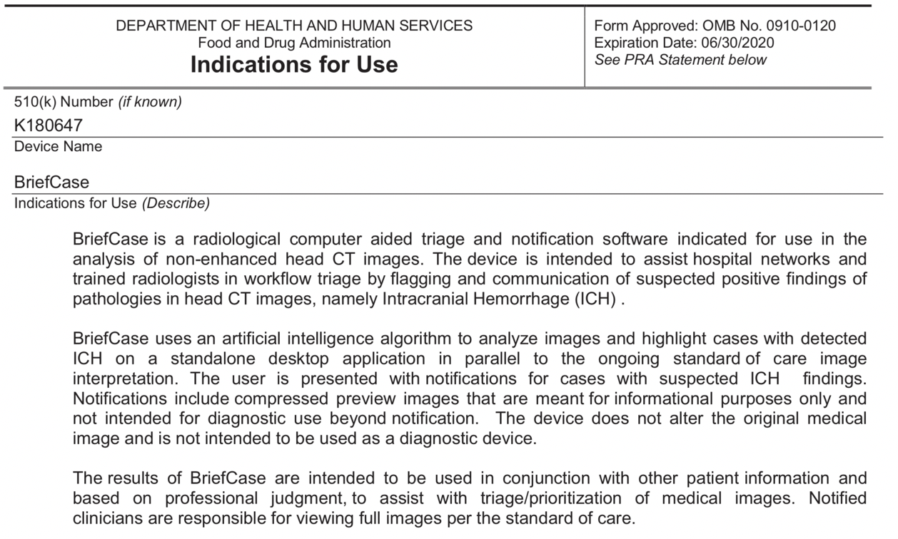 FDA Approval Statement (AIDOC)